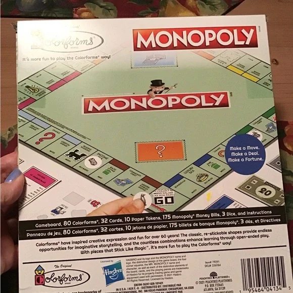 COLORFORMS NIB MONOPOLY 2-4 PLAYERS AGES 8+ HASBRO - Picture 2 of 2